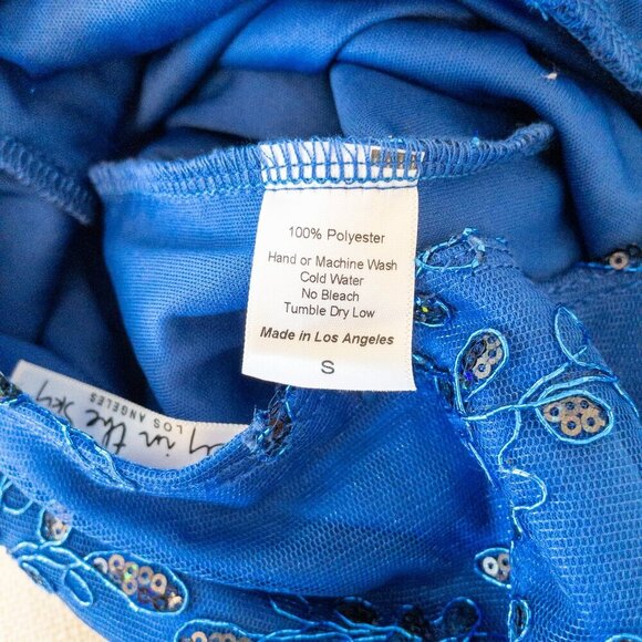 Lucy in the Sky Royal Blue Embroidered Sequin Mini Dress | Size S | Party Ready - Picture 5 of 5